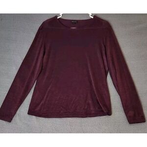 Lafayette 148 Womens Shirt Top Silk Spandex Stretch Rayon Purple Career Work‎ L